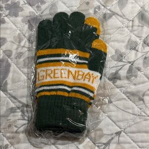 Green and Gold 'Greenbay' Knit Gloves